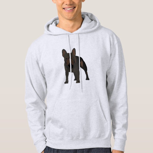 Dunkler Französischer Bulldog Hoodie (Vorderseite)
