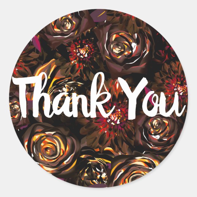 Dunkler Garten Herbstglühen Blume Hochzeit im Herb Runder Aufkleber (Vorderseite)