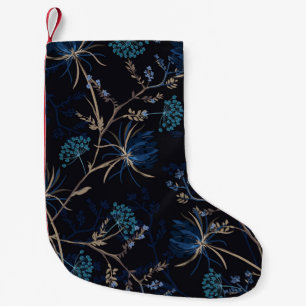 Dunkler Garten: Monochrome blaue Blüten Kleiner Weihnachtsstrumpf