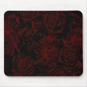 Dunkler Garten Rote Romantische Blumen Gothic Glam Mousepad