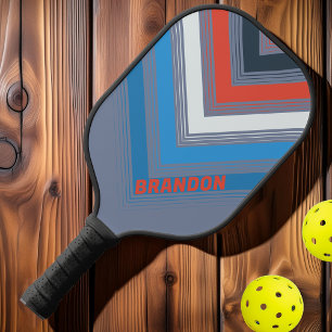 Dunkler gestreifter nostalgischer Vintage-Chevron- Pickleball Schläger