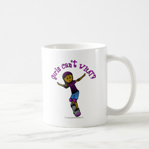 Dunkler Girl-Skater mit Helm Tasse