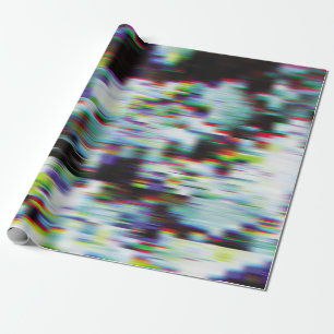 Dunkler Glitch-Hintergrund, Illustration. Schwarz, Geschenkpapier
