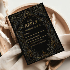 Dunkler Gothic Rabe RSVP Karte