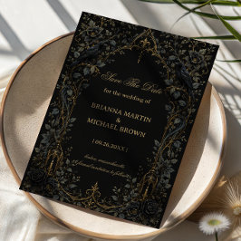 Dunkler Gothic Rabe Save The Date