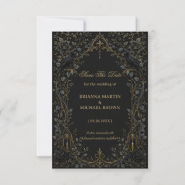 Dunkler Gothic Rabe Save The Date