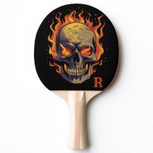 Dunkler gotischer Totenkopf in Flammen Monogramm A