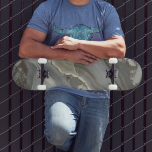 Dunkler grauer Marmor mit goldener Ader Skateboard