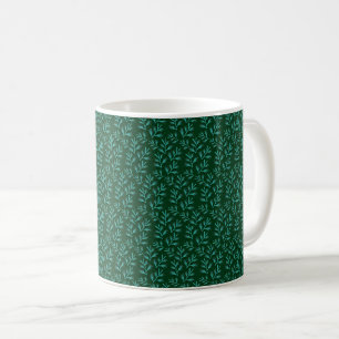Dunkler grüner Hintergrund mit türkisfarbenen bota Kaffeetasse