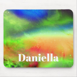 Dunkler grüner Holografischer Himmel mit Individue Mousepad