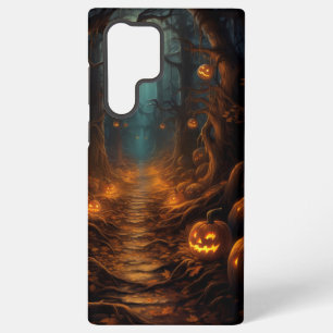 DUNKLER GRUSELIGER HALLOWEEN-PFAD MIT KÜRBISSEN SAMSUNG GALAXY HÜLLE