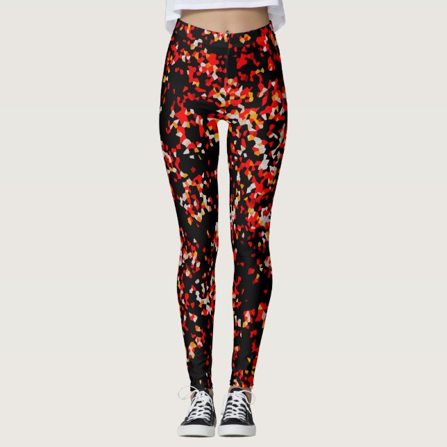 Dunkler Herbst Confetti Leggings (Vorderseite)