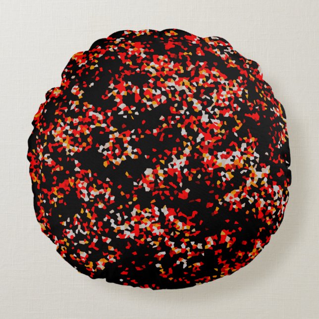 Dunkler Herbst Confetti Rundes Kissen (Vorderseite)
