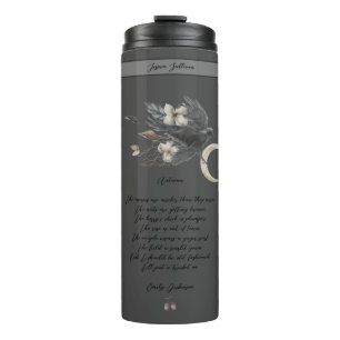 Dunkler Herbst Mystic Fall Black Bird Crow Gedicht Thermosbecher