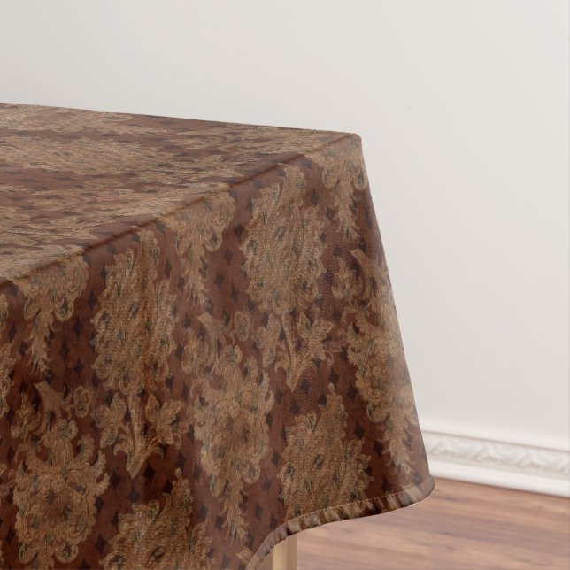 Dunkler HerbstDamast Tischdecke (Beispiel)