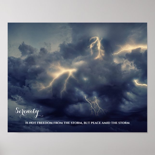 Dunkler Himmel Blitzt inspirierendes Serenity Zita Poster (Vorne)