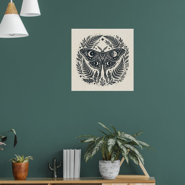 Dunkler Himmels-Totenkopfschwärmer-Mystik-Art Prin Poster (Wohnzimmer 1)