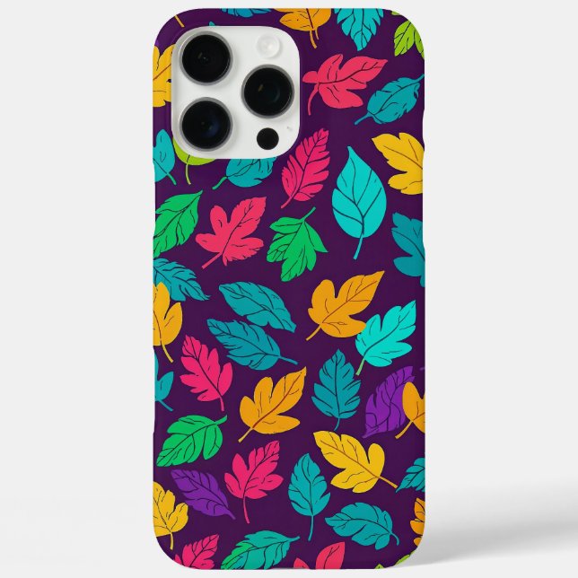 Dunkler Hintergrund des hellen, mehrfarbigen Leaf- Case-Mate iPhone Hülle (Rückseite)