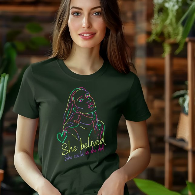 Dunkler Hintergrund Neon Creative Motivation T - S T-Shirt (Von Creator hochgeladen)