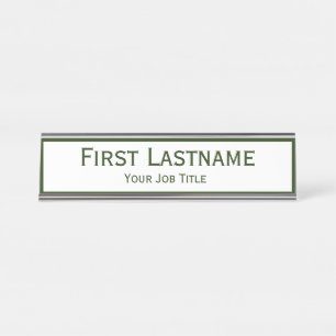 Dunkler Jäger Forrest grüner individueller Name Schreibtischnamensplakette