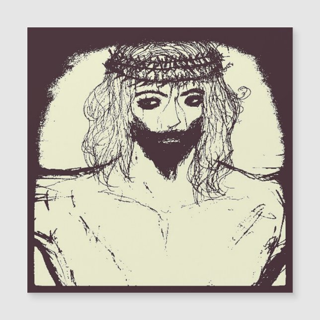Dunkler Jesus wird die Welt und die Welt der Alter Magnetkarte (Vorderseite)