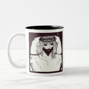 Dunkler Jesus wird die Welt und die Welt der Alter Zweifarbige Tasse