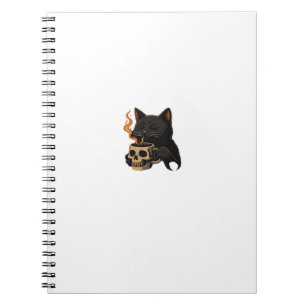 Dunkler Katzenkaffee Mit Totenkopf-Mug Oversized T Notizblock