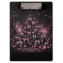 Dunkler Kawaii Rosa Weihnachtsbaum Clipboard Goth