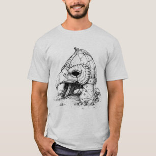 Dunkler Kriegerhelm im Stil eines gotischen Wiking T-Shirt