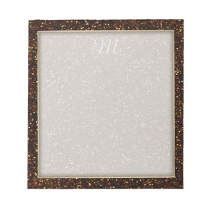 Dunkler Kupferbronze Orange-Glitzer Notizblock