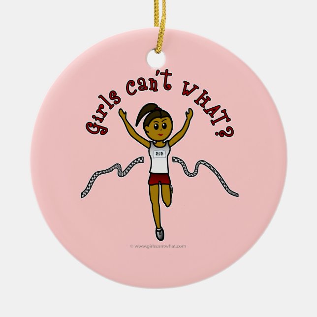 Dunkler Läufer in Roter Uniform Keramikornament (Vorne)