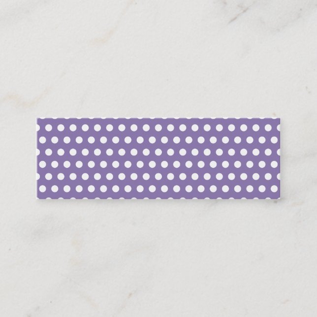 Dunkler Lavender mit weißen Polka-Punkten Mini Visitenkarte (Vorderseite)