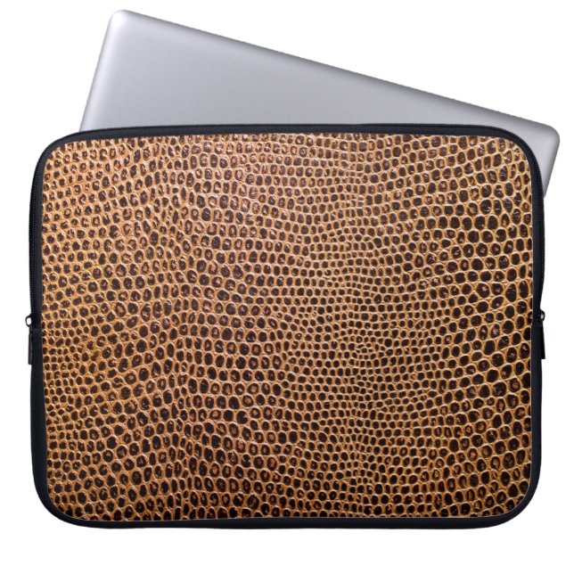 dunkler Lederuntergrund Laptopschutzhülle (Vorderseite)