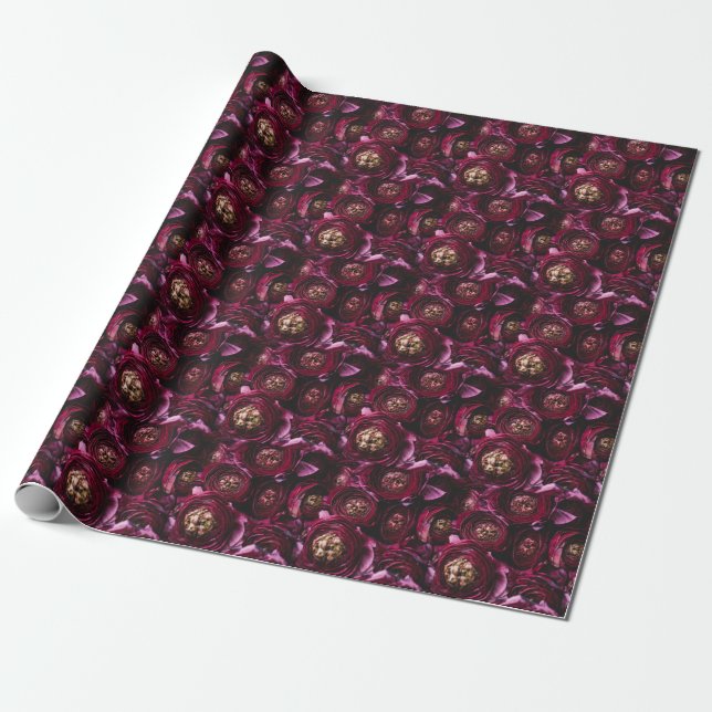 Dunkler Lila Ranunculus, blühend Nah-up. Geschenkpapier (Ungerollt)