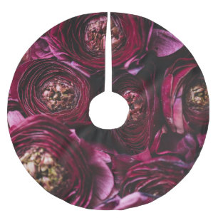 Dunkler Lila Ranunculus, blühend Nah-up. Polyester Weihnachtsbaumdecke