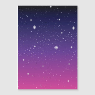 Dunkler lila Sternenhimmel Magnetkarte