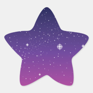 Dunkler lila Sternenhimmel Stern-Aufkleber