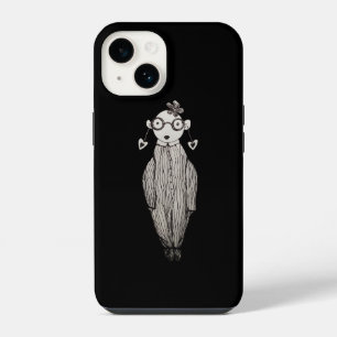 Dunkler Lippenstift und Tragebrille iPhone 14 Hülle