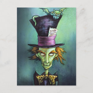 Dunkler Mad Hatter aus der Alice im Wunderland Postkarte