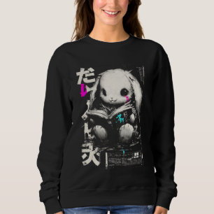 Dunkler Manga-Hase liest Buch Fantasy Sweatshirt