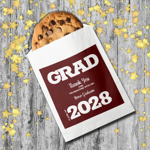 Dunkler Maroon und White Graduation Party bevorzug Geschenktütchen