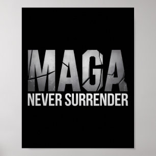 Dunkler Mega Trump 2024 Mega Niemals Aufgeben  Poster