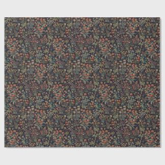 Dunkler, melancholischer, nächtlicher, florale bot geschenkpapier