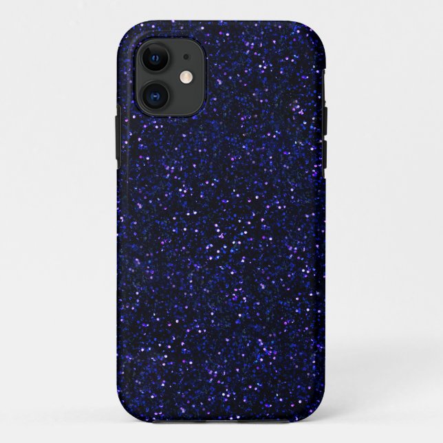 Dunkler Mitternachtsindigo-Blau-Glitzer Case-Mate iPhone Hülle (Rückseite)