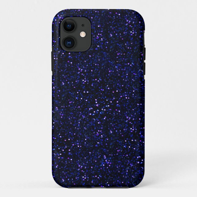 Dunkler Mitternachtsindigo-Blau-Glitzer Case-Mate iPhone Hülle (Rückseite)