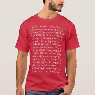 Dunkler Modus Der FitnessGram Pacer Test Vollskrip T-Shirt