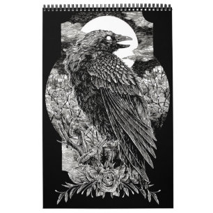 Dunkler Mystischer Rabe Kalender