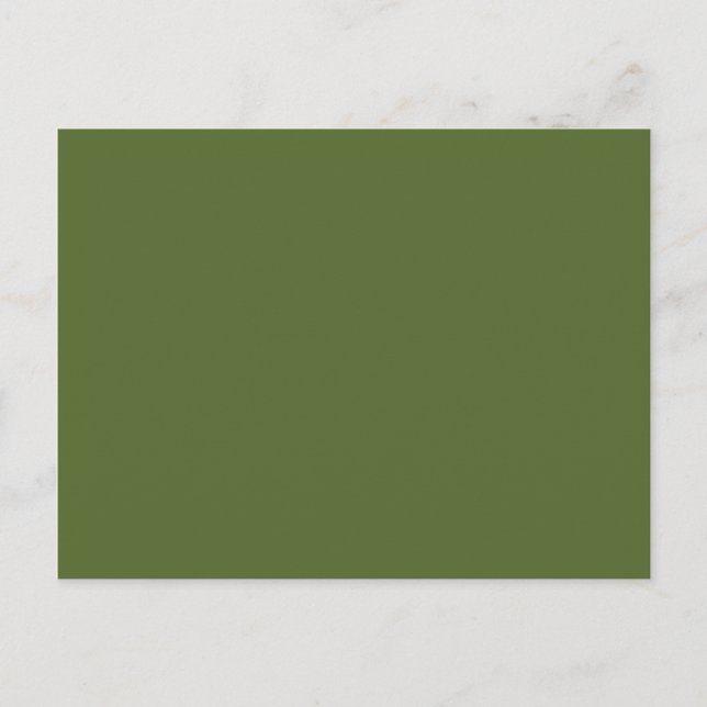 Dunkler Olive Green Blank Postkarte (Vorderseite)