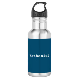 Dunkler Ozean Blue Minimal Einfacher Personalisier Edelstahlflasche