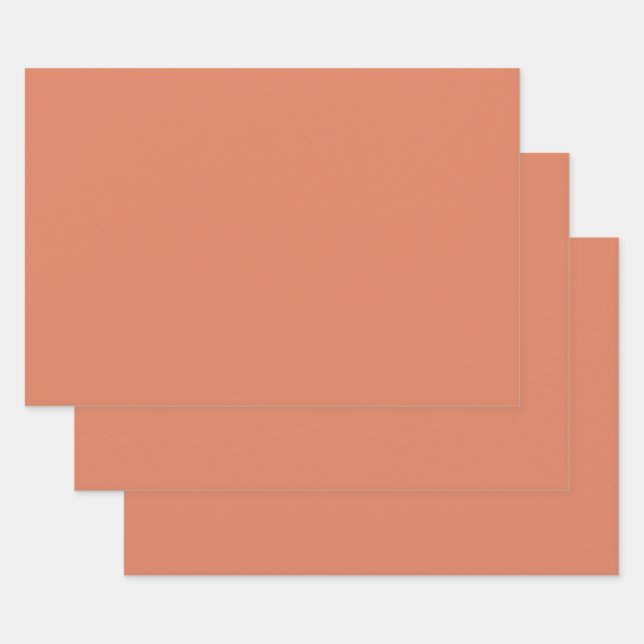 Dunkler Pfirsich (feste Farbe)  Geschenkpapier Set (Set)